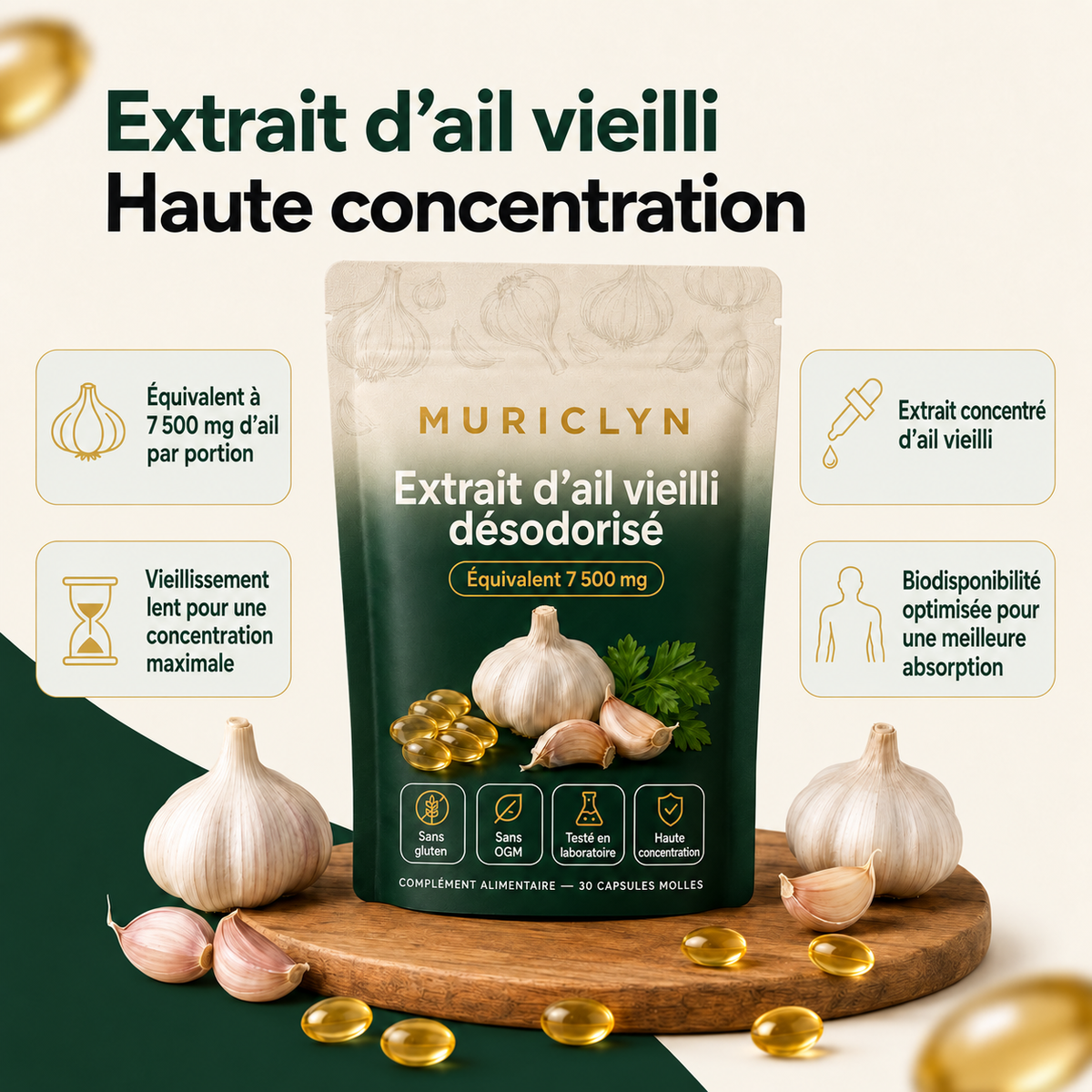 MURICLYN — extrait d’ail vieilli à haute concentration