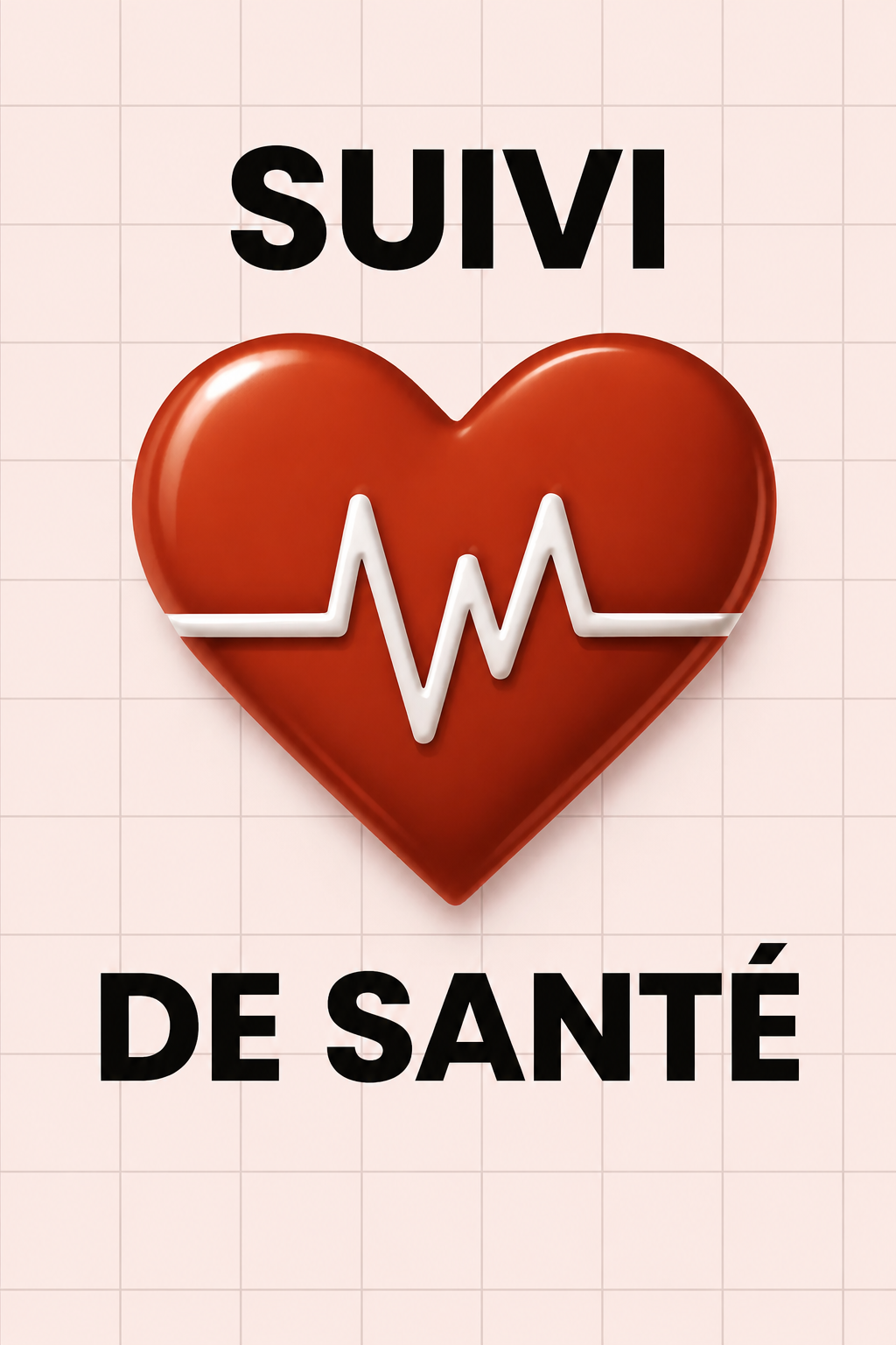 Fiche de suivi de la santé — cœur rouge et titre en français